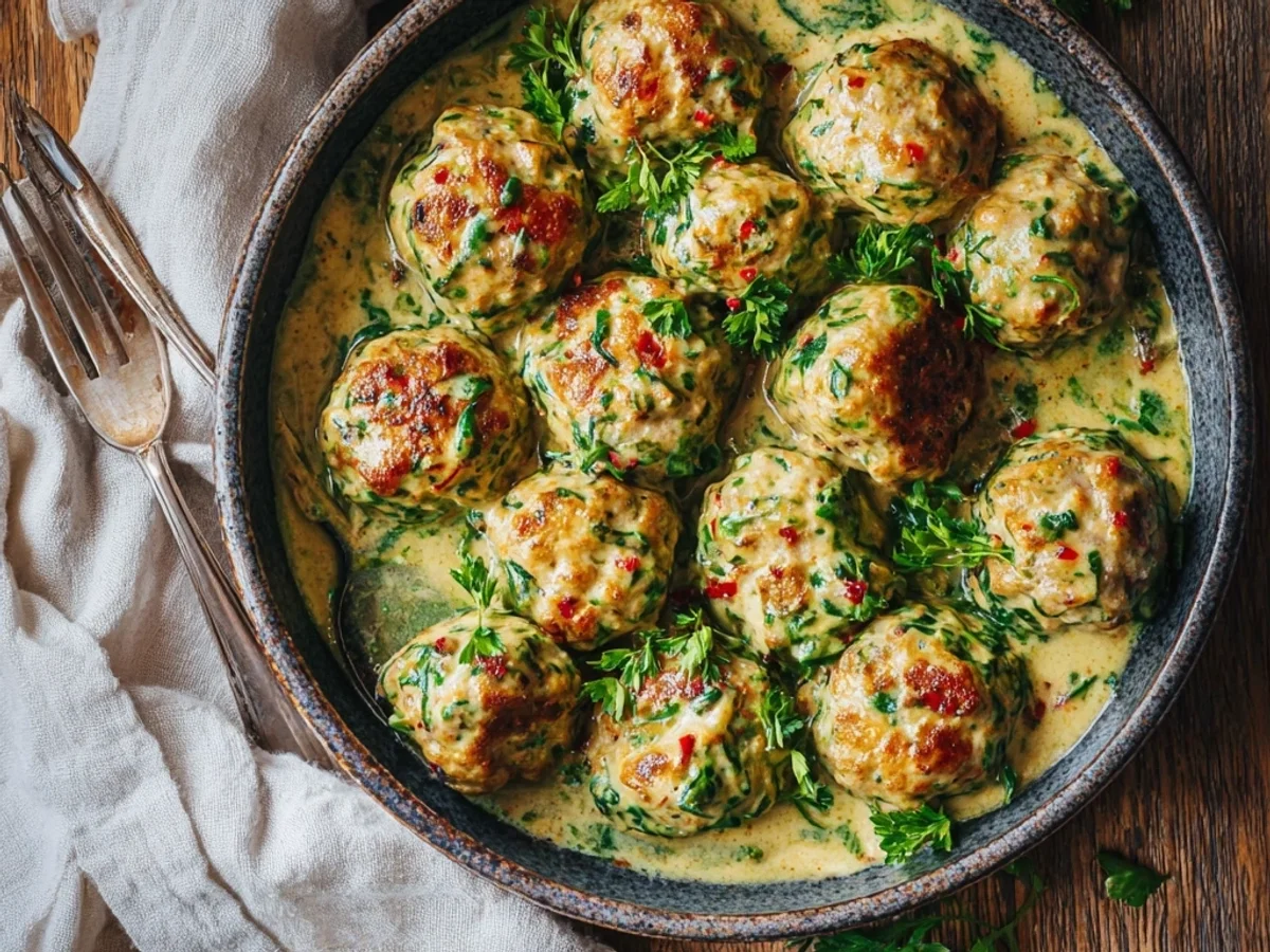 Hearty Creamy Spinach Turkey Meatballs for Weeknights - Featured Image