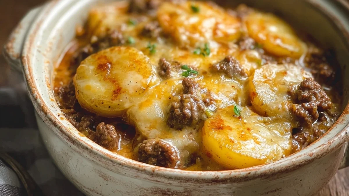 Hearty Crockpot Hamburger Potato Casserole Recipe