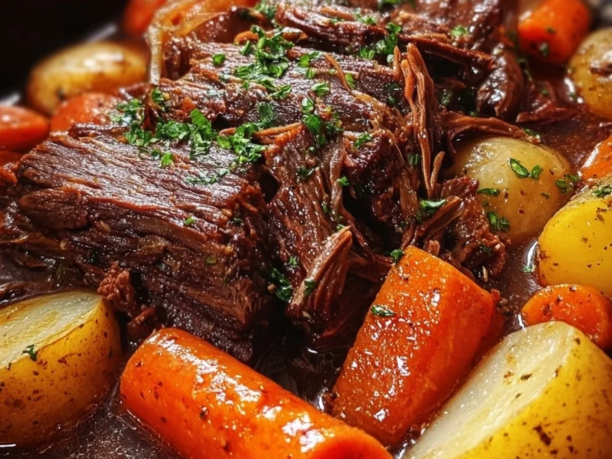Hearty Crockpot Pot Roast: Tender Potatoes & Carrots - Featured Image