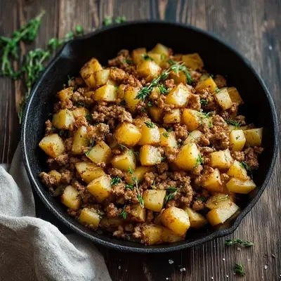 Hearty Ground Turkey and Potatoes Skillet