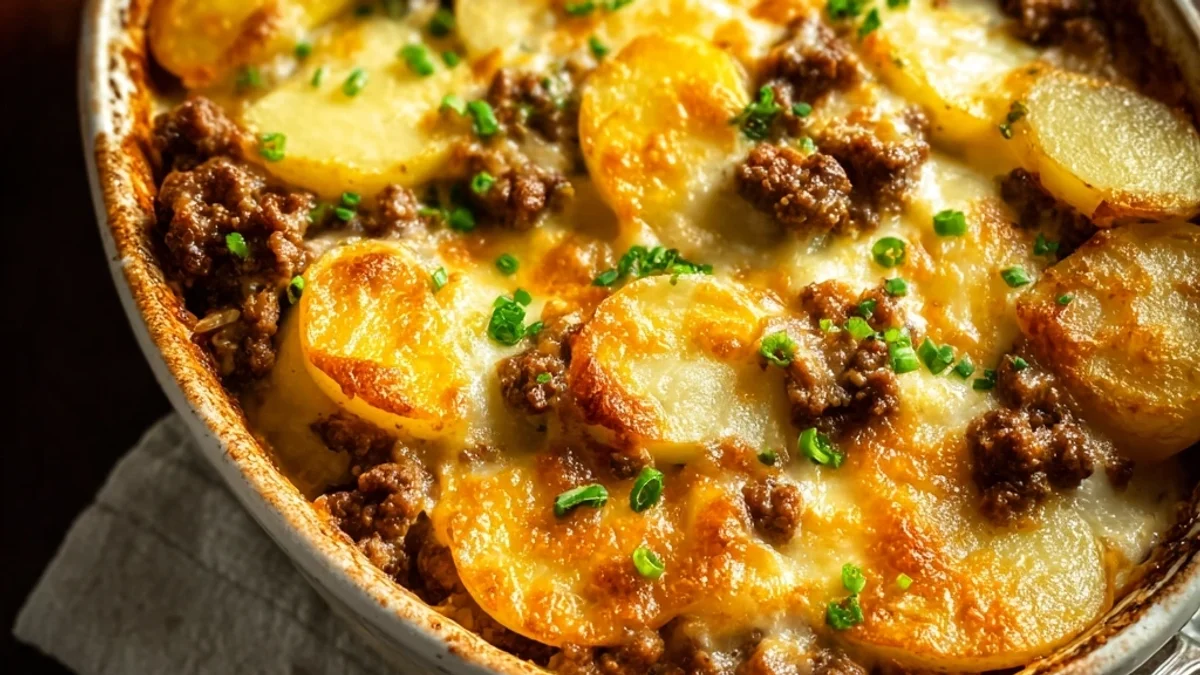 Hearty Hobo Casserole with Ground Beef & Veggies