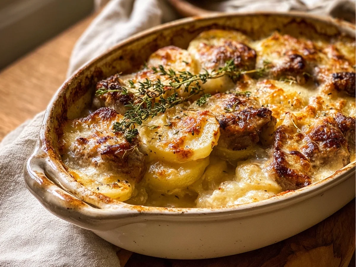 Hearty Lamb Chop Scalloped Potato Casserole Bake - Featured Image