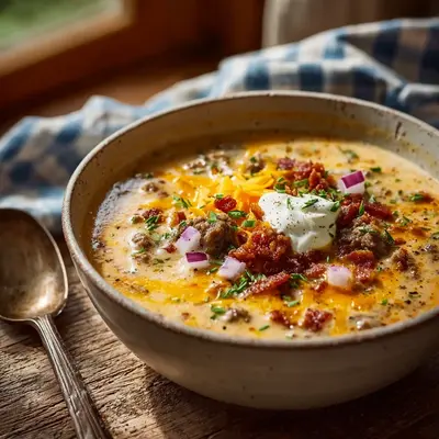 Hearty Loaded Cheeseburger Soup: A Comfort Bowl