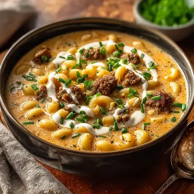 Hearty Macaroni Cheeseburger Soup: A One-Pot Wonder