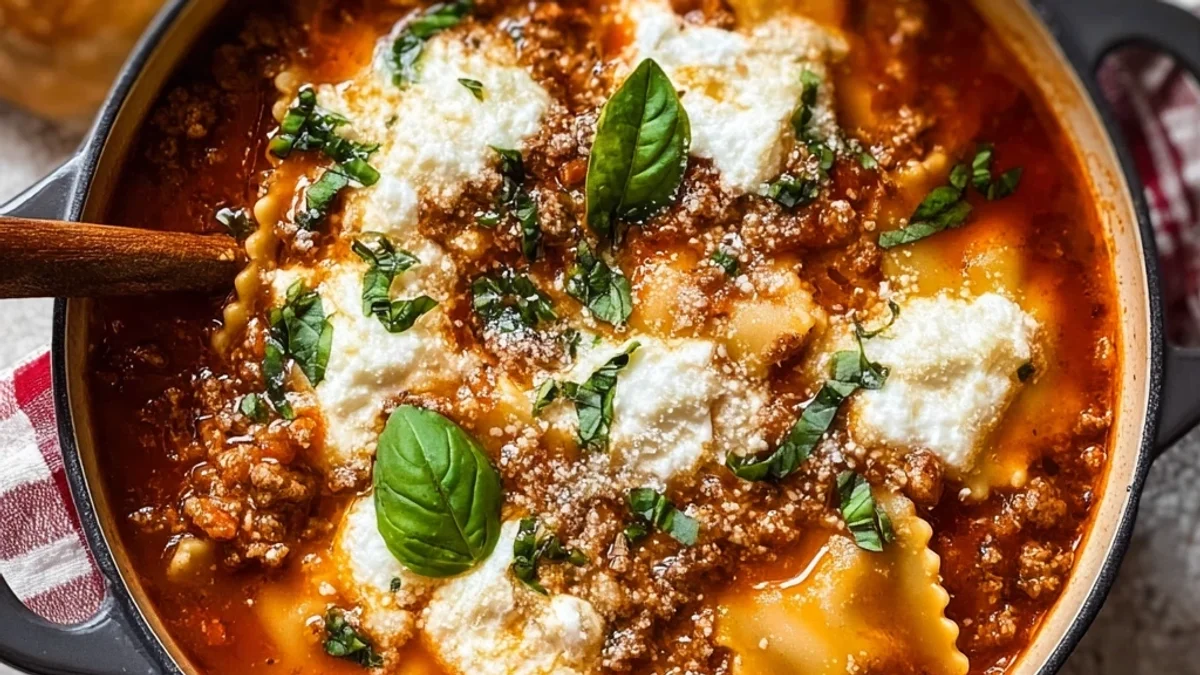 Hearty One Pot Lasagna Soup: Quick Weeknight Dinner