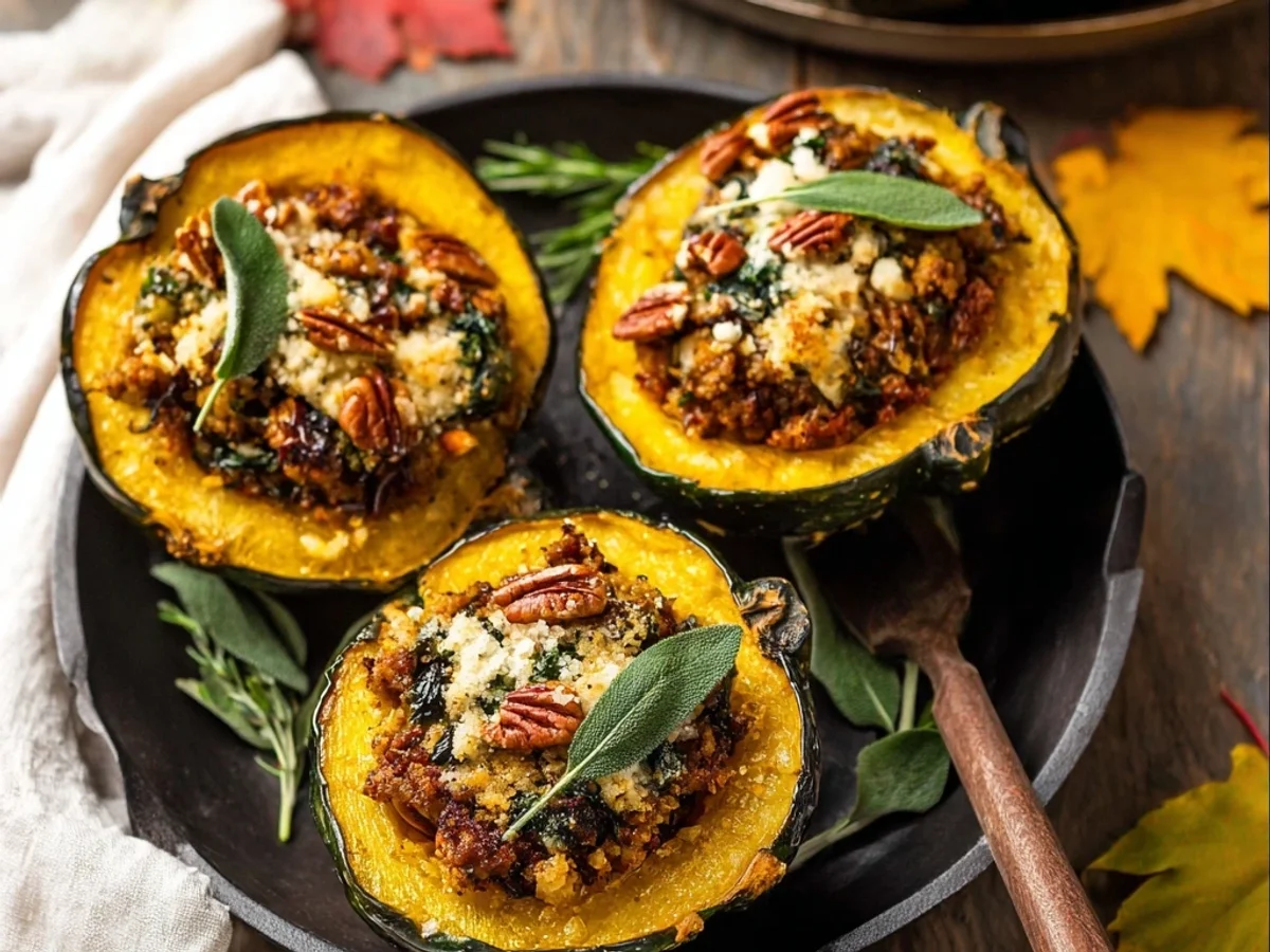 Hearty Sausage Stuffed Acorn Squash Dinner - Featured Image