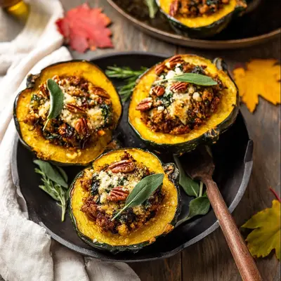 Hearty Sausage Stuffed Acorn Squash Dinner