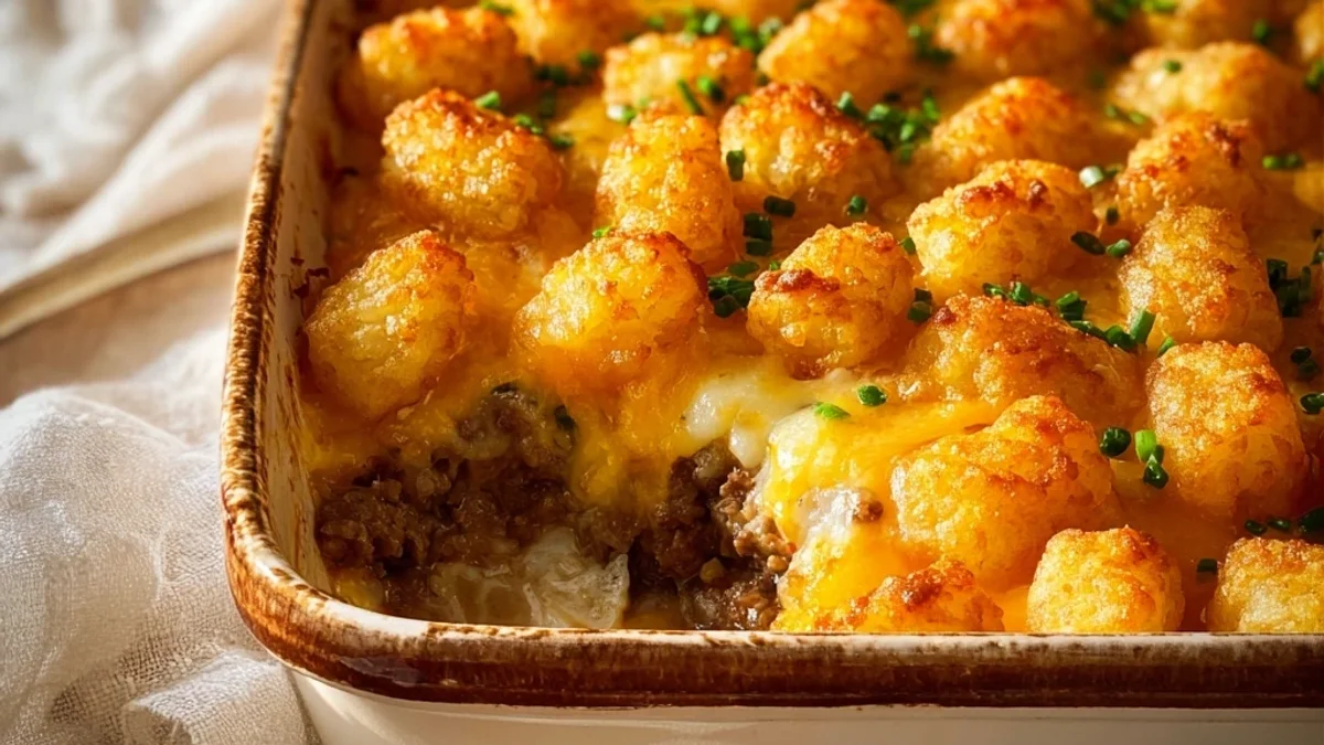 Hearty Tater Tot Casserole with Ground Beef