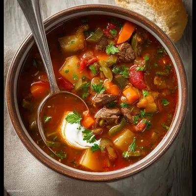 Hearty Vegetable Beef Soup Recipe: Rustic Comfort