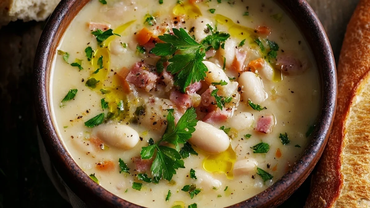 Hearty White Bean Soup with Turkey Ham