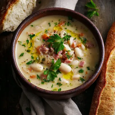 Hearty White Bean Soup with Turkey Ham