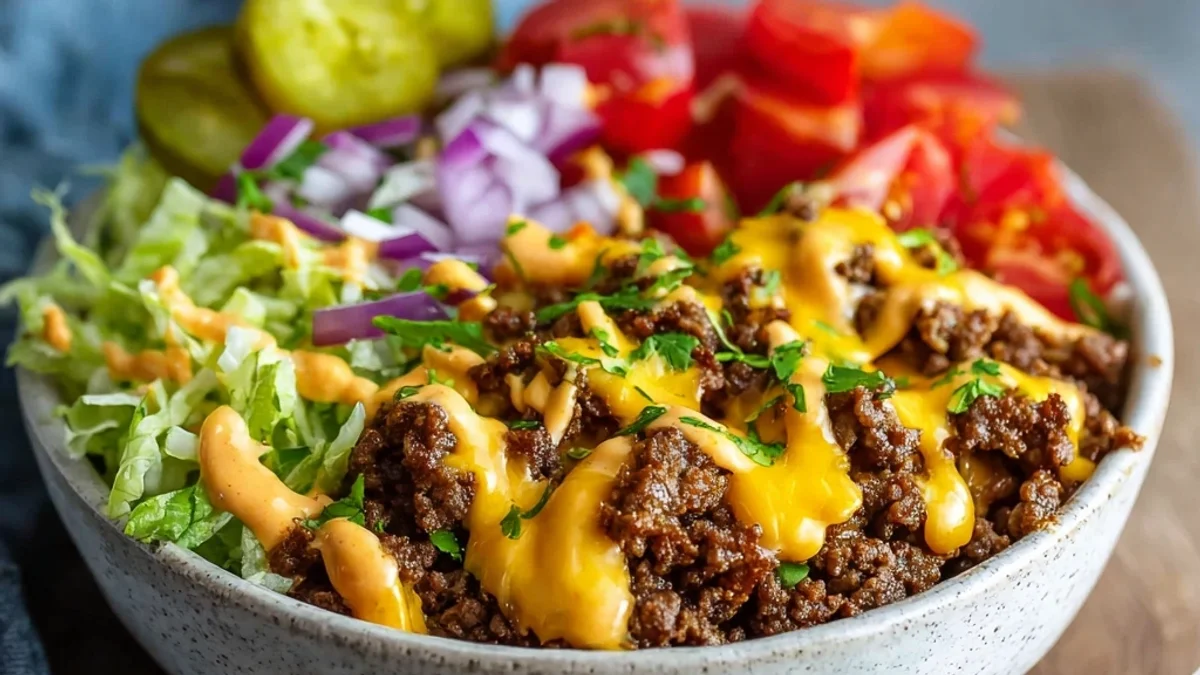High Protein Cheeseburger Bowls: Easy Low Carb Meal Prep