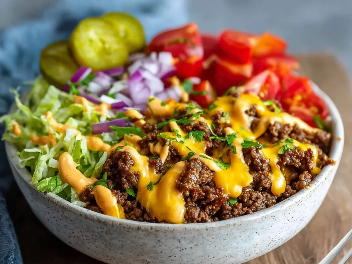 High Protein Cheeseburger Bowls: Easy Low Carb Meal Prep - Featured Image