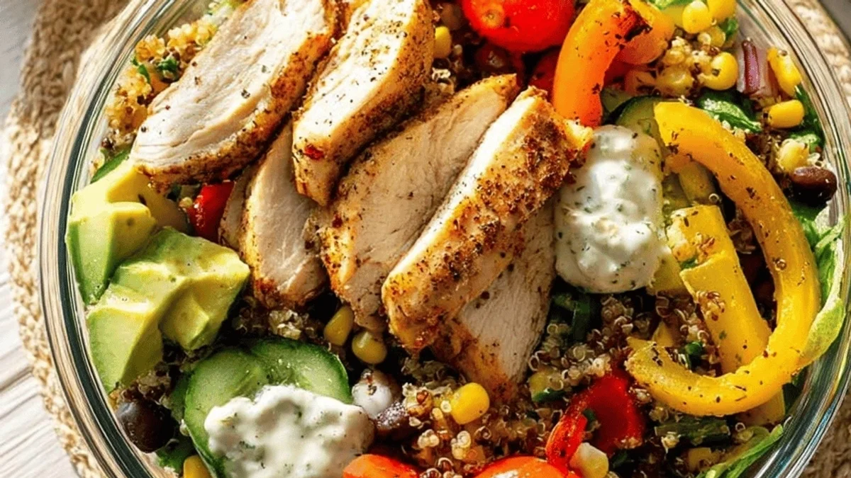 High Protein Lunch: Speedy Chicken & Veggie Bowl
