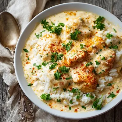 Homestyle Creamy Smothered Chicken and Rice