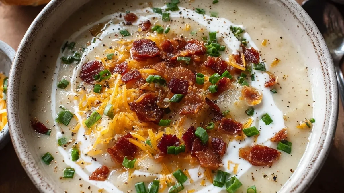 Homestyle Crockpot Loaded Baked Potato Soup