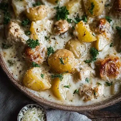 Homestyle Garlic Parmesan Crockpot Chicken & Potatoes