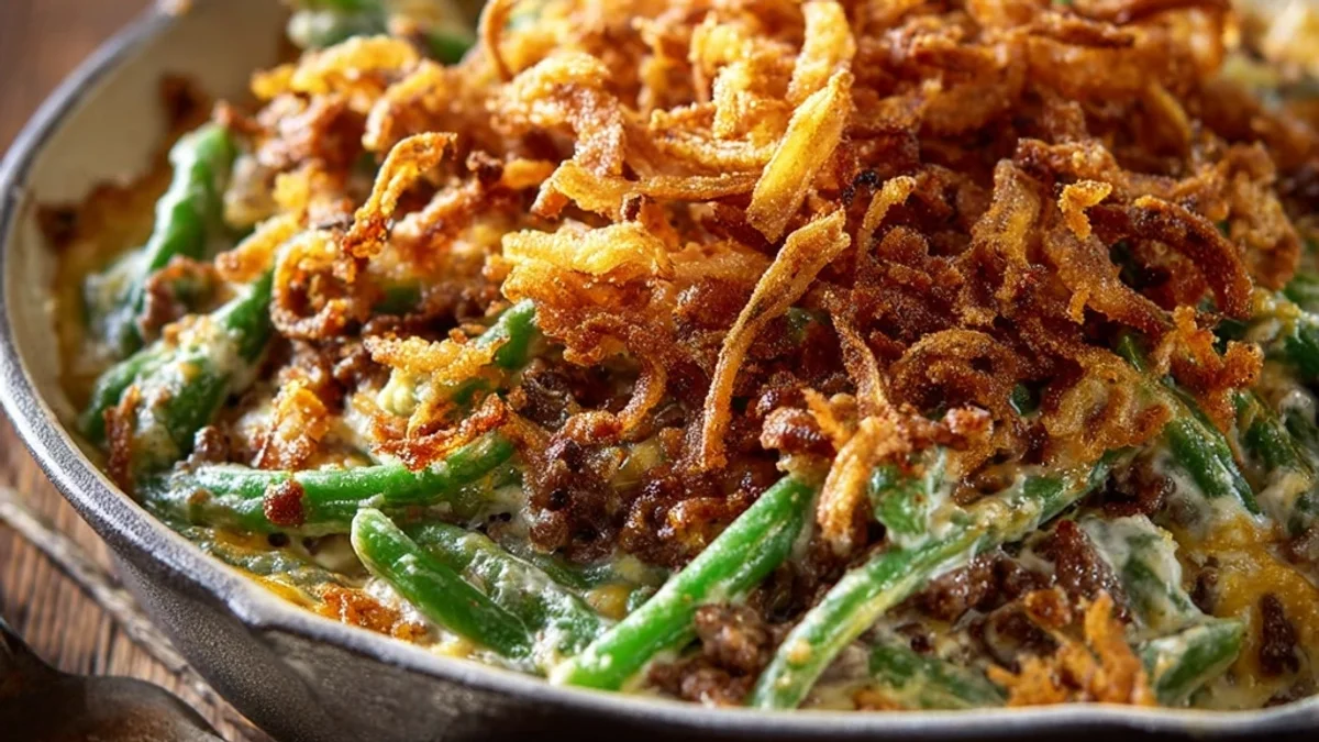 Homestyle Hamburger Green Bean Casserole Dinner