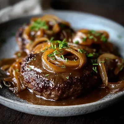Homestyle Hamburger Steak with Onions & Gravy