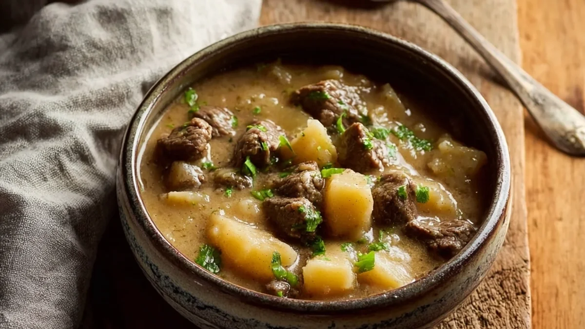 Homestyle Hearty Steak and Potato Soup Recipe