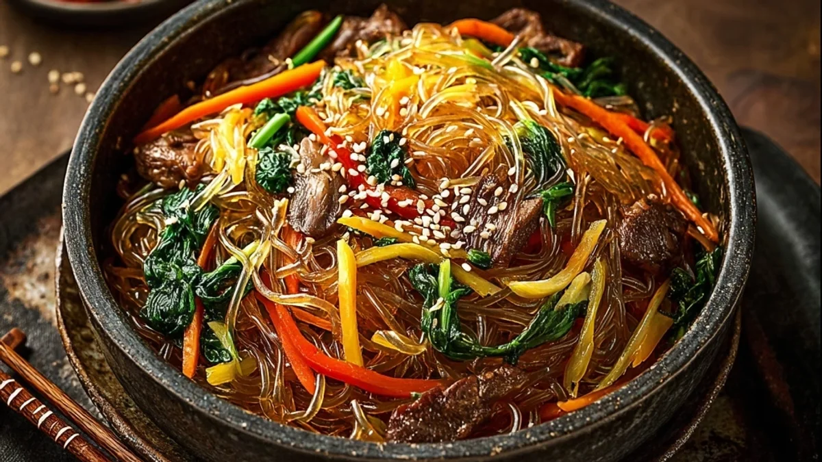 Homestyle Korean Japchae: A Flavorful Noodle Dish