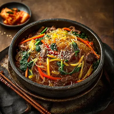 Homestyle Korean Japchae: A Flavorful Noodle Dish