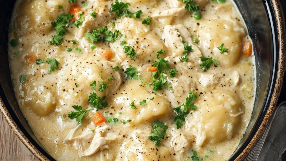 Homestyle Slow Cooker Chicken and Dumplings