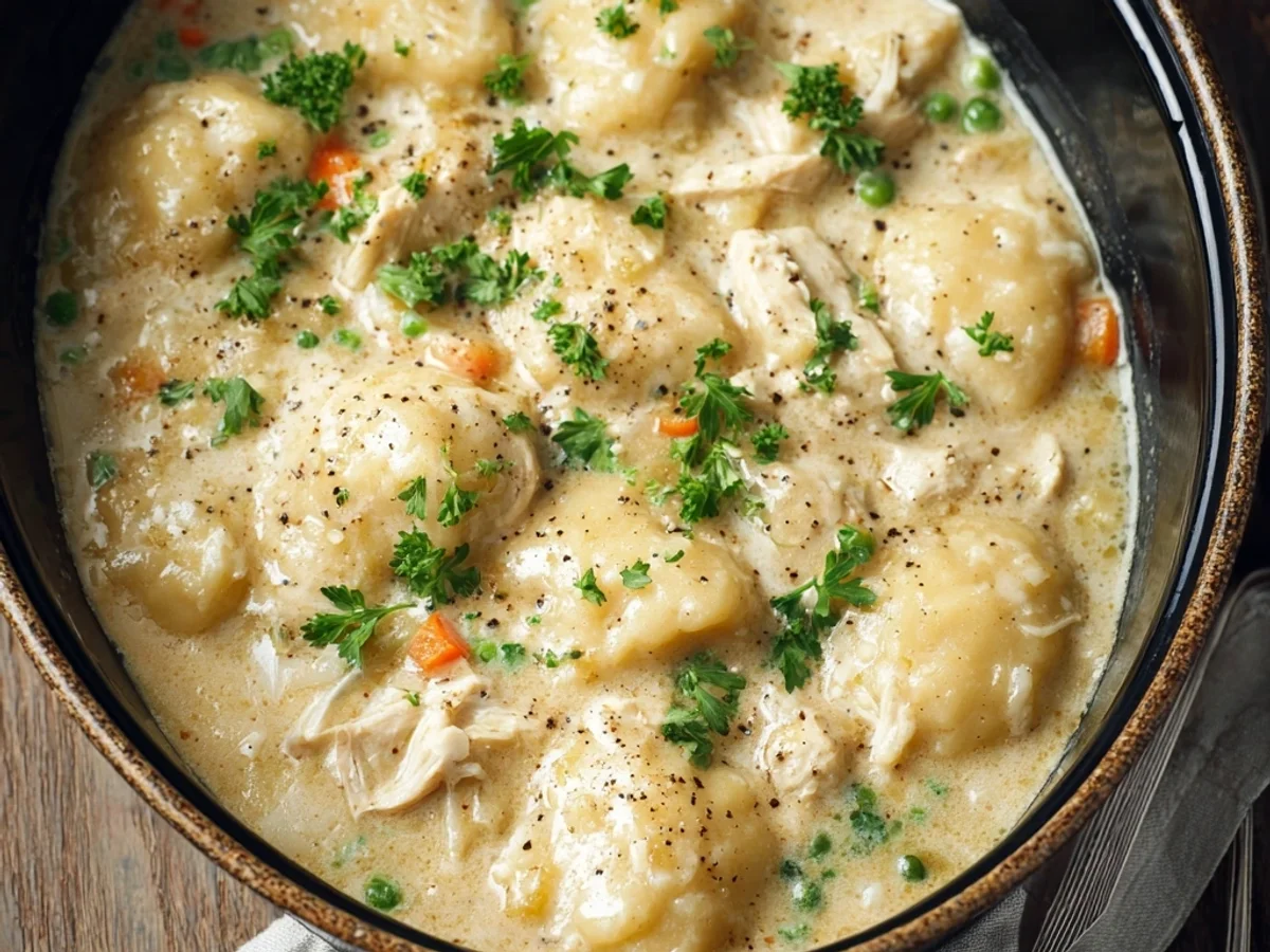 Homestyle Slow Cooker Chicken and Dumplings - Featured Image