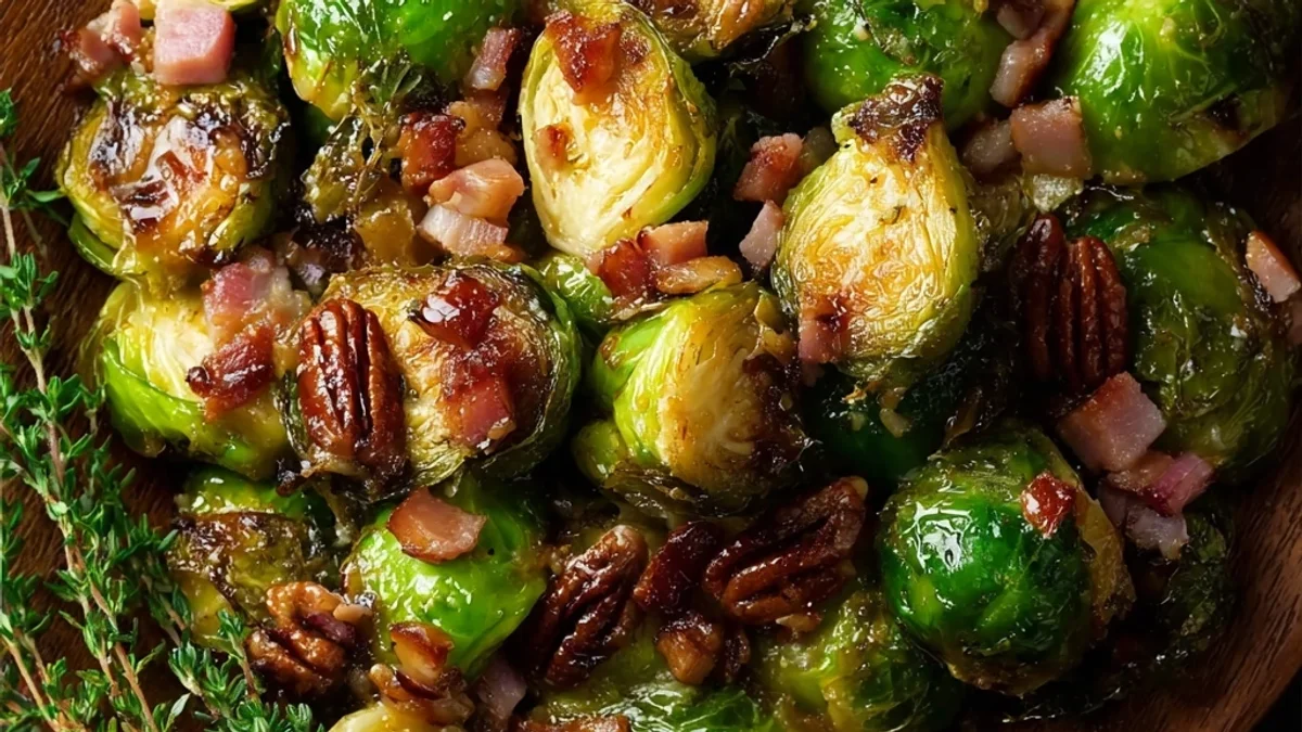 Honey Glazed Roasted Brussels Sprouts with a Zesty Kick