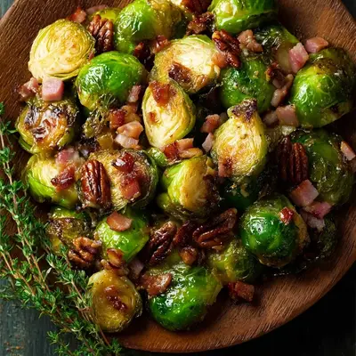 Honey Glazed Roasted Brussels Sprouts with a Zesty Kick