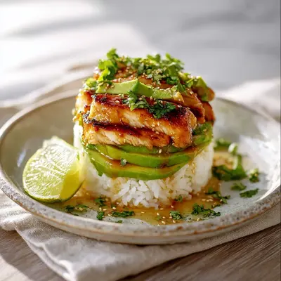 Honey Lime Chicken Avocado Rice Stack: A Zesty Dinner Idea