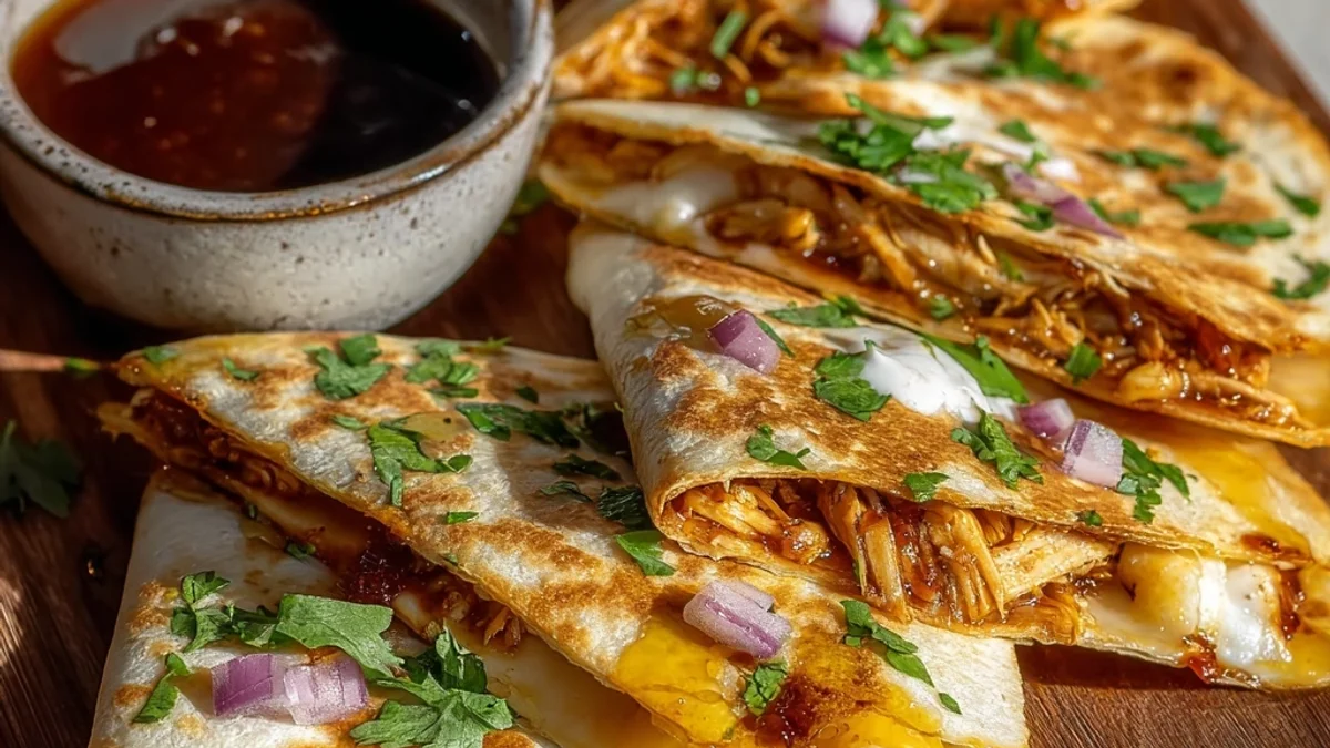 Hot Honey BBQ Chicken Quesadillas: Crispy, Sweet & Spicy
