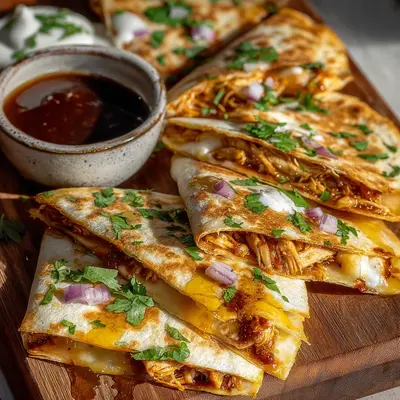 Hot Honey BBQ Chicken Quesadillas: Crispy, Sweet & Spicy