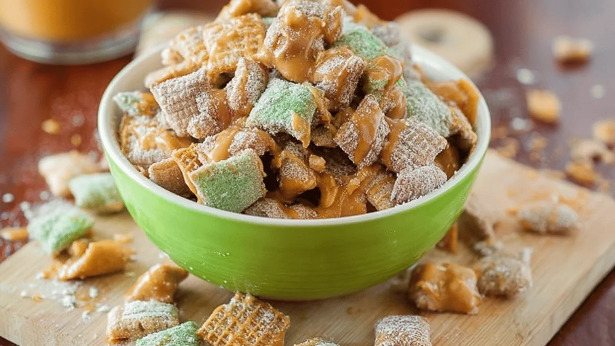 Irresistible Caramel Apple Puppy Chow