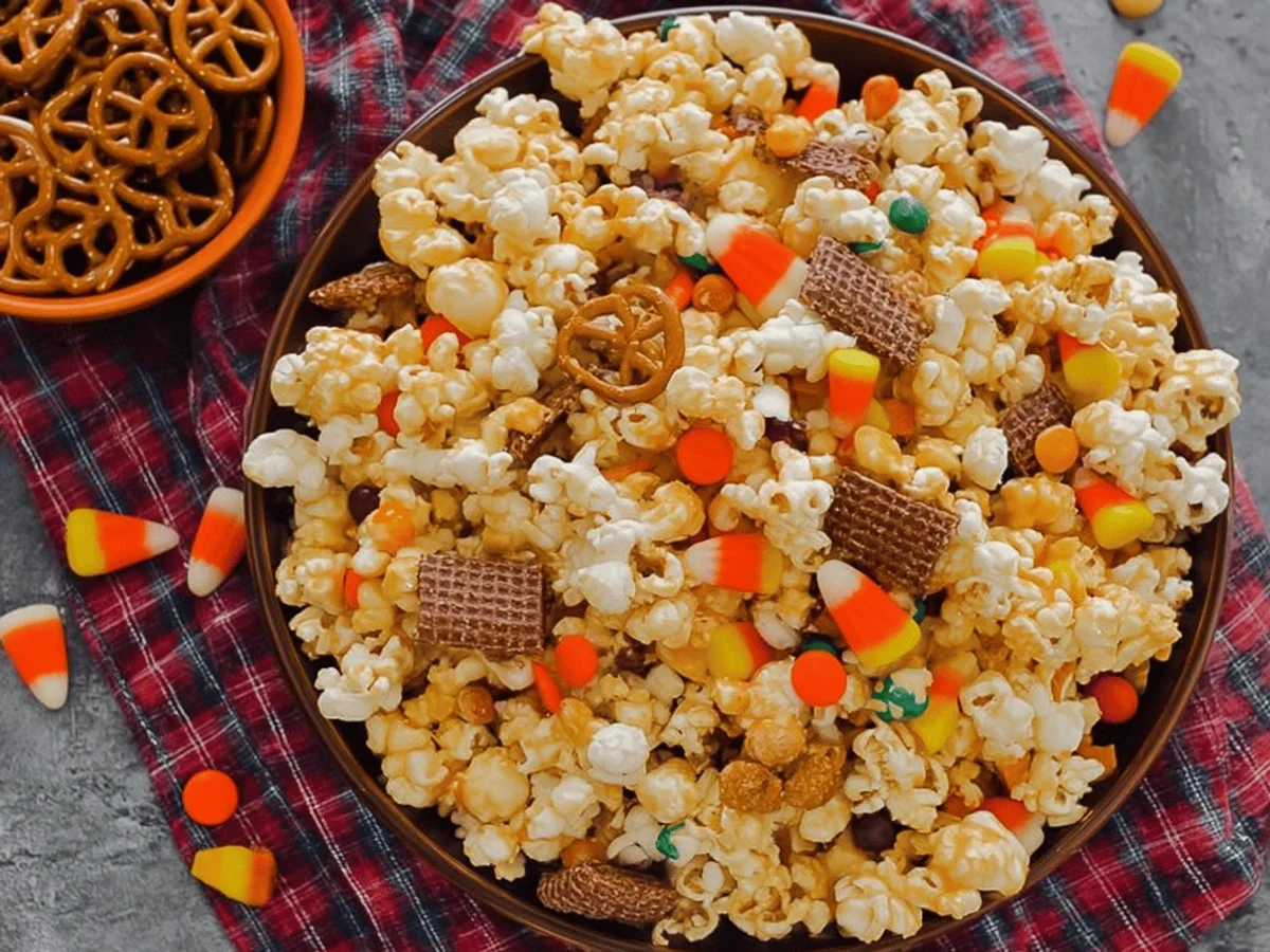 Irresistible Harvest Popcorn Snack Mix Recipe - Featured Image
