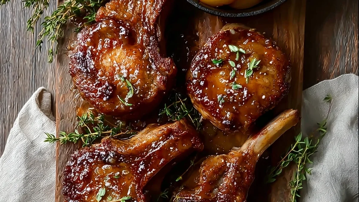 Juicy Apple Butter Lamb Chops: A Sweet & Savory Dinner