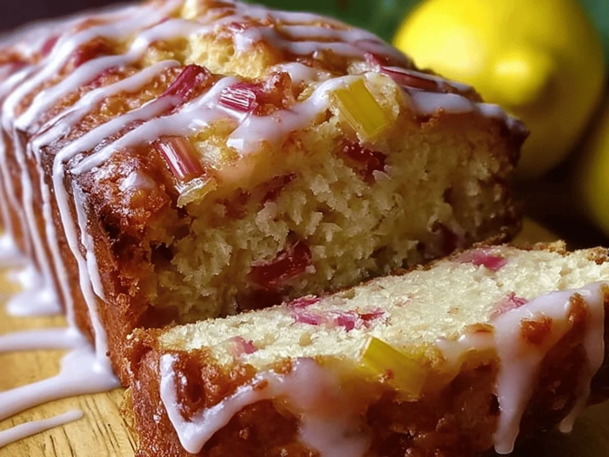 Lemon Rhubarb Loaf with Glaze - A Zesty Delight - Featured Image