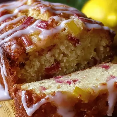 Lemon Rhubarb Loaf with Glaze - A Zesty Delight