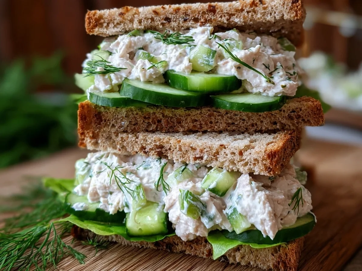 Light & Fresh Healthy Cucumber Tuna Sandwiches - Featured Image