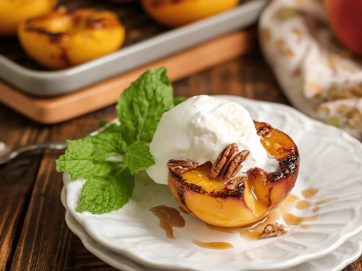 Maple Bourbon Grilled Peaches - A Sweet Summer Treat - Featured Image