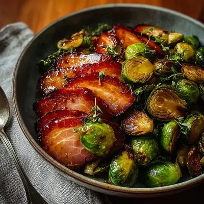 Maple Turkey Ham Brussels Sprouts: Easy One-Pan Dinner