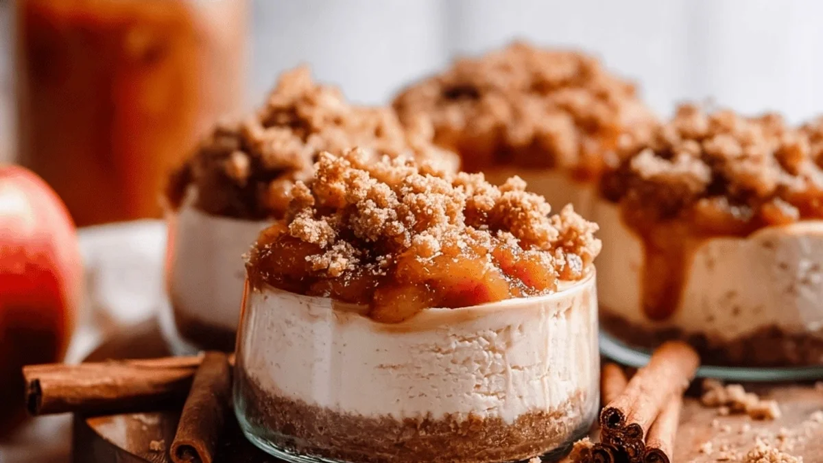 Mini No-Bake Apple Pie Cheesecakes