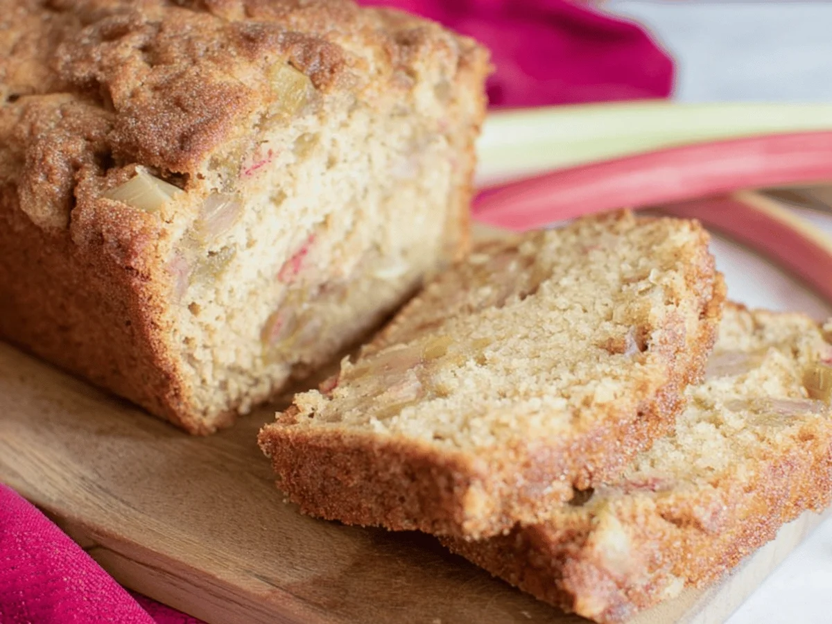Moist and Delicious Rhubarb Bread Recipe - Featured Image