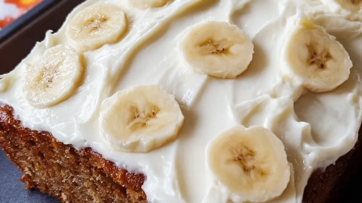 Moist Banana Cake with Cream Cheese Frosting Recipe