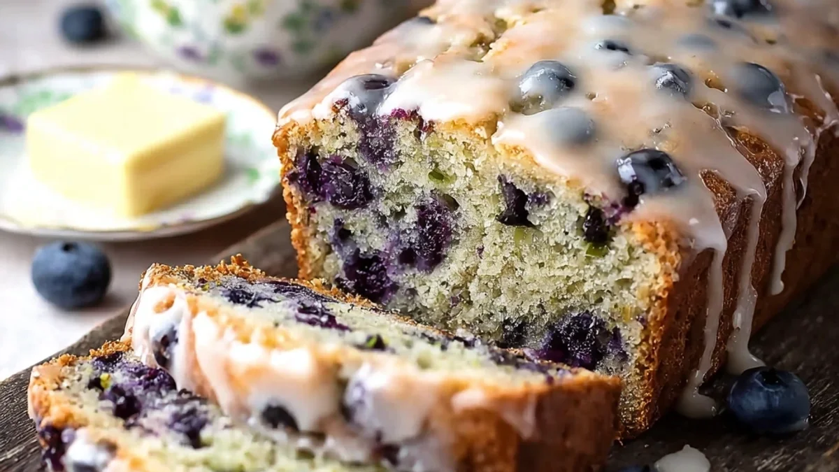 Moist Blueberry Zucchini Bread with Zesty Lemon Glaze