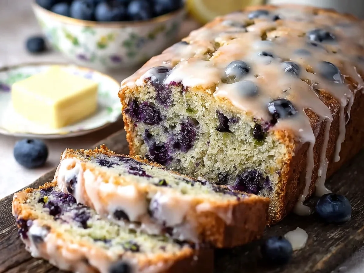 Moist Blueberry Zucchini Bread with Zesty Lemon Glaze - Featured Image