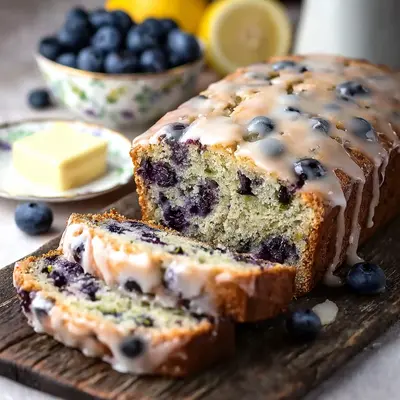 Moist Blueberry Zucchini Bread with Zesty Lemon Glaze