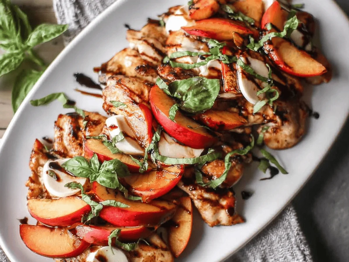 Peach Caprese Grilled Chicken Recipe - Featured Image