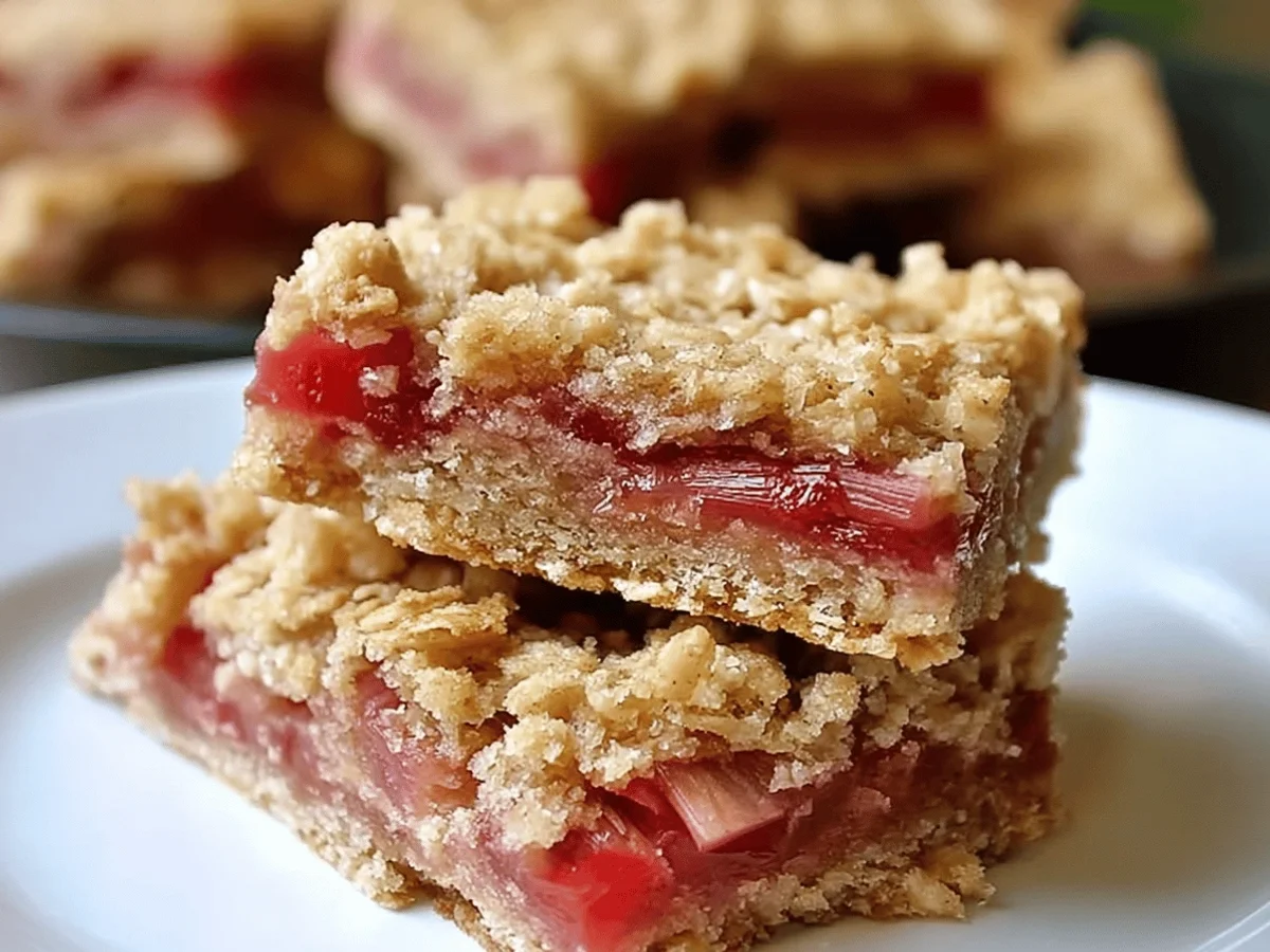 Perfect Rhubarb Oatmeal Bars Recipe - Featured Image
