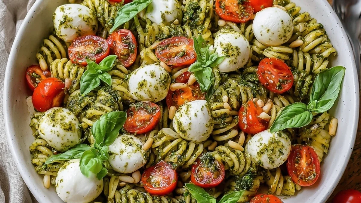 Pesto Caprese Pasta Salad: Zesty & Effortless Summer Dish